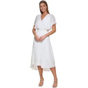 DKNY Elegant Cream Midi Dress